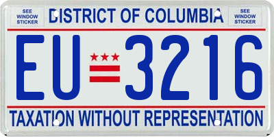 DC license plate EU3216