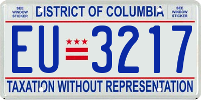 DC license plate EU3217