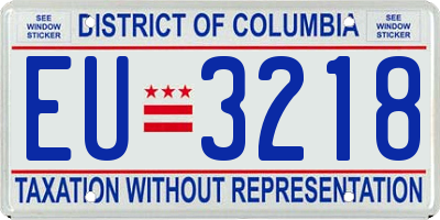 DC license plate EU3218