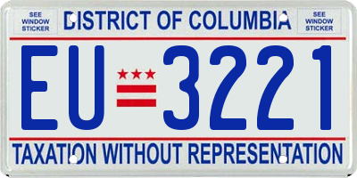 DC license plate EU3221