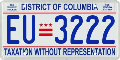 DC license plate EU3222