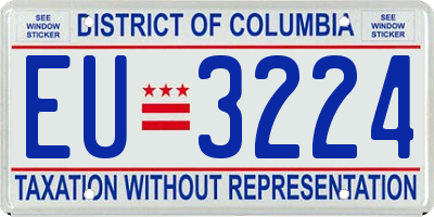 DC license plate EU3224