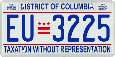 DC license plate EU3225