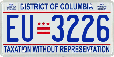 DC license plate EU3226
