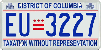 DC license plate EU3227