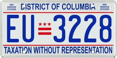 DC license plate EU3228
