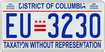 DC license plate EU3230