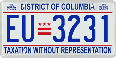 DC license plate EU3231