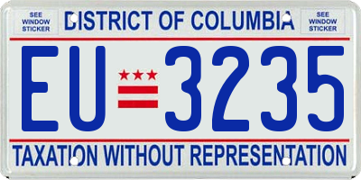 DC license plate EU3235