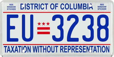 DC license plate EU3238