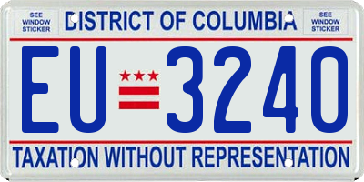 DC license plate EU3240