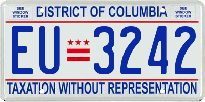 DC license plate EU3242