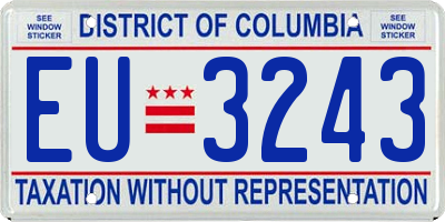 DC license plate EU3243