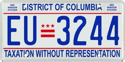 DC license plate EU3244
