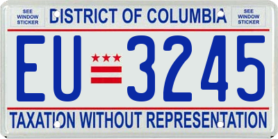 DC license plate EU3245