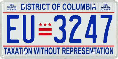 DC license plate EU3247