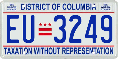 DC license plate EU3249