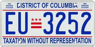 DC license plate EU3252