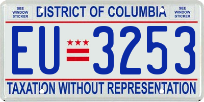 DC license plate EU3253