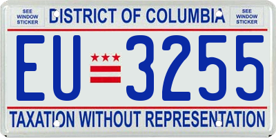 DC license plate EU3255