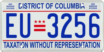 DC license plate EU3256