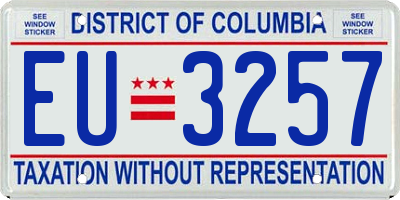 DC license plate EU3257