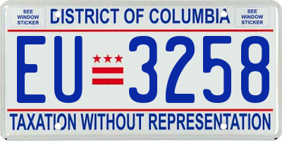 DC license plate EU3258