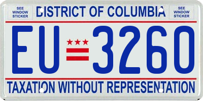 DC license plate EU3260