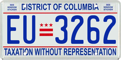 DC license plate EU3262