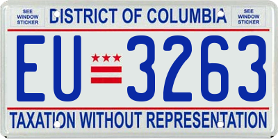 DC license plate EU3263