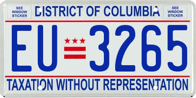 DC license plate EU3265