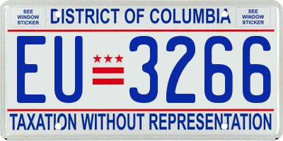 DC license plate EU3266