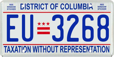 DC license plate EU3268