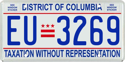 DC license plate EU3269