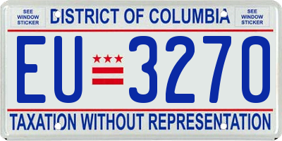DC license plate EU3270
