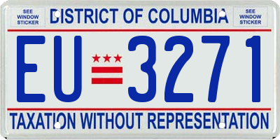 DC license plate EU3271