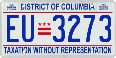 DC license plate EU3273