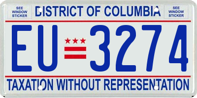 DC license plate EU3274