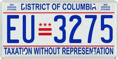 DC license plate EU3275