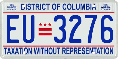 DC license plate EU3276