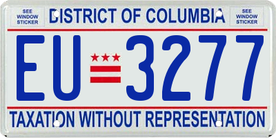 DC license plate EU3277