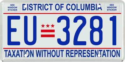 DC license plate EU3281