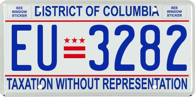 DC license plate EU3282
