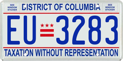 DC license plate EU3283