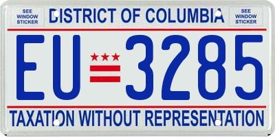 DC license plate EU3285