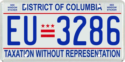 DC license plate EU3286