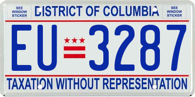 DC license plate EU3287