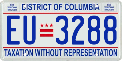 DC license plate EU3288