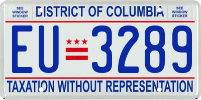 DC license plate EU3289