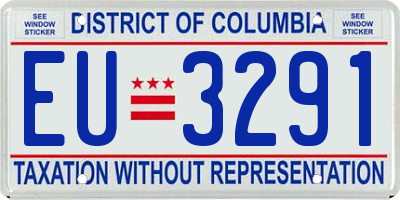 DC license plate EU3291
